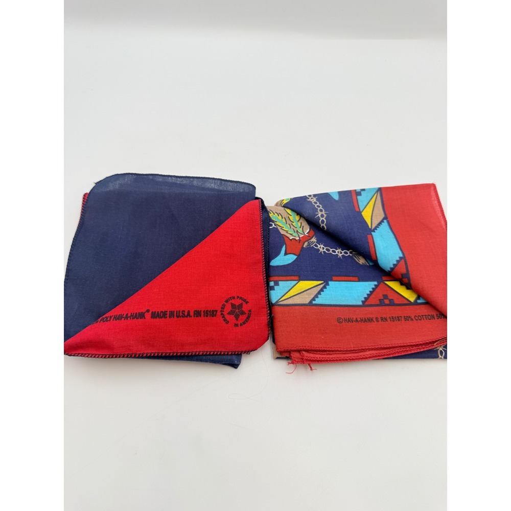 Hav-A-Hank Vintage Bandana Set Texas Lone Star Flag Cowboy Boots Made in USA